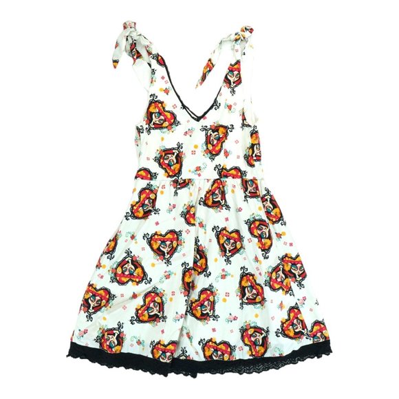 Hot Topic Book of Life Day of the Dead Dress Sz Medium Sleeveless Tie Strap Goth - Picture 2 of 5